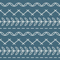 Cross stitch geo stripe rows white teal blue quilting cotton fabric for baby quilts sashing borders and patchwork sewing projects