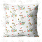 Watercolour lamb flower crown daisy wildflower white quilting cotton fabric for cushion covers baby quilts and nursery projects