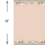 Lamb spring meadow border print shell pink dandelion wildflower quilting cotton fabric for baby quilts nursery wall hangings and patchwork sewing projects