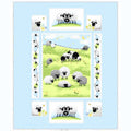 Lewe the Ewe quilt panel blue sheep meadow scene border strips individual blocks novelty kids quilting fabric baby quilts nursery gifts