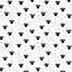 Lewe the Ewe tossed sheep faces grey wool swirls white novelty kids quilting fabric baby quilts children's quilts nursery projects farmer & animal lover gifts