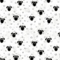 Lewe the Ewe tossed sheep faces grey wool swirls white novelty kids quilting fabric baby quilts children's quilts nursery projects farmer & animal lover gifts