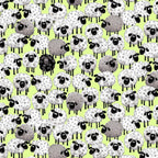 Lewe the Ewe packed flock stacked sheep white grey black lime green novelty kids quilting fabric children's quilts baby quilts nursery gifts