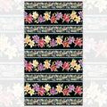 Lily stripe black multi quilting fabric floral paisley bands purple coral yellow teal for borders sashing and dramatic floral quilts