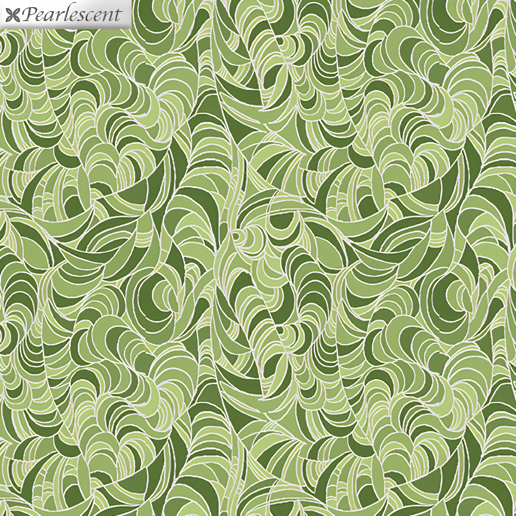 Pearlescent tonal green quilting fabric swirling ripple pattern light dark green for elegant quilts backgrounds sashing and patchwork projects