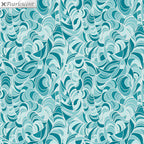 Pearlescent tonal teal quilting fabric swirling ripple pattern aqua deep teal for elegant quilts backgrounds sashing and patchwork projects