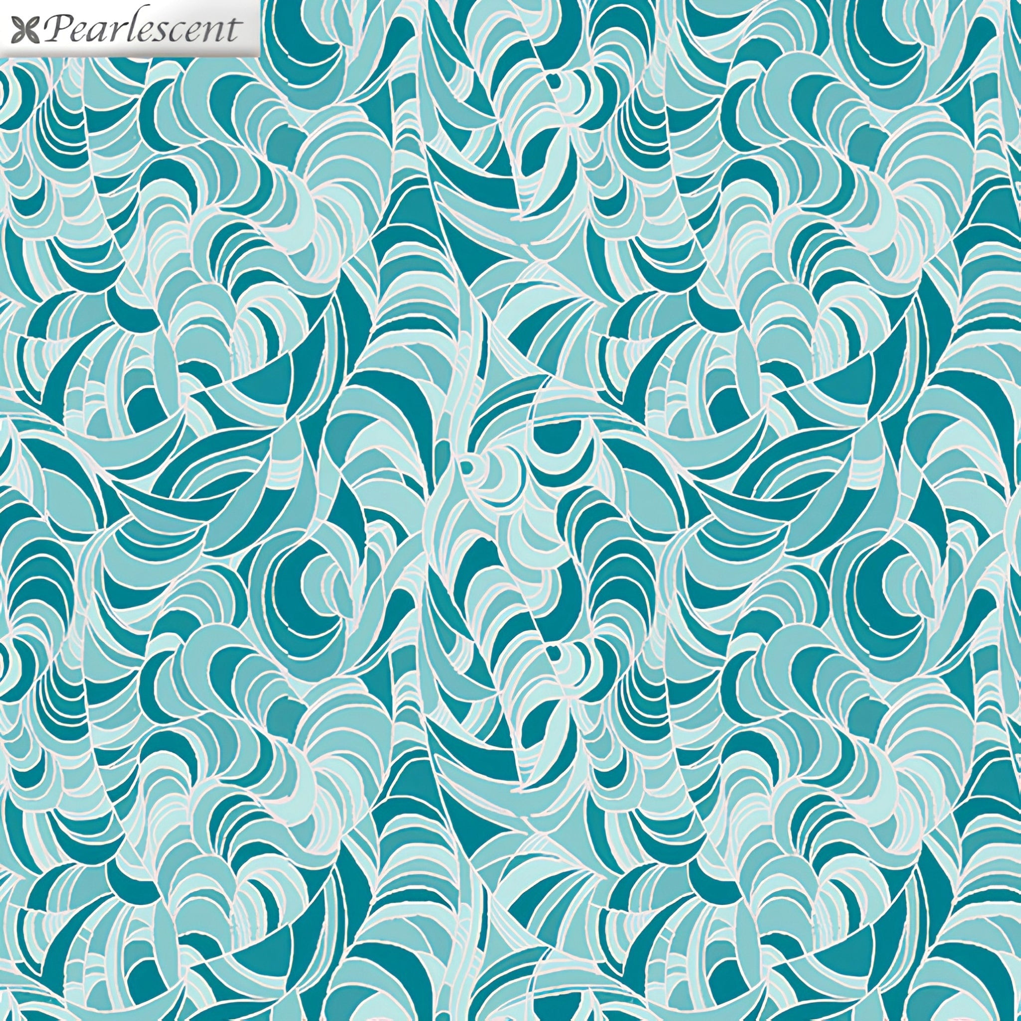 Pearlescent tonal teal quilting fabric swirling ripple pattern aqua deep teal for elegant quilts backgrounds sashing and patchwork projects