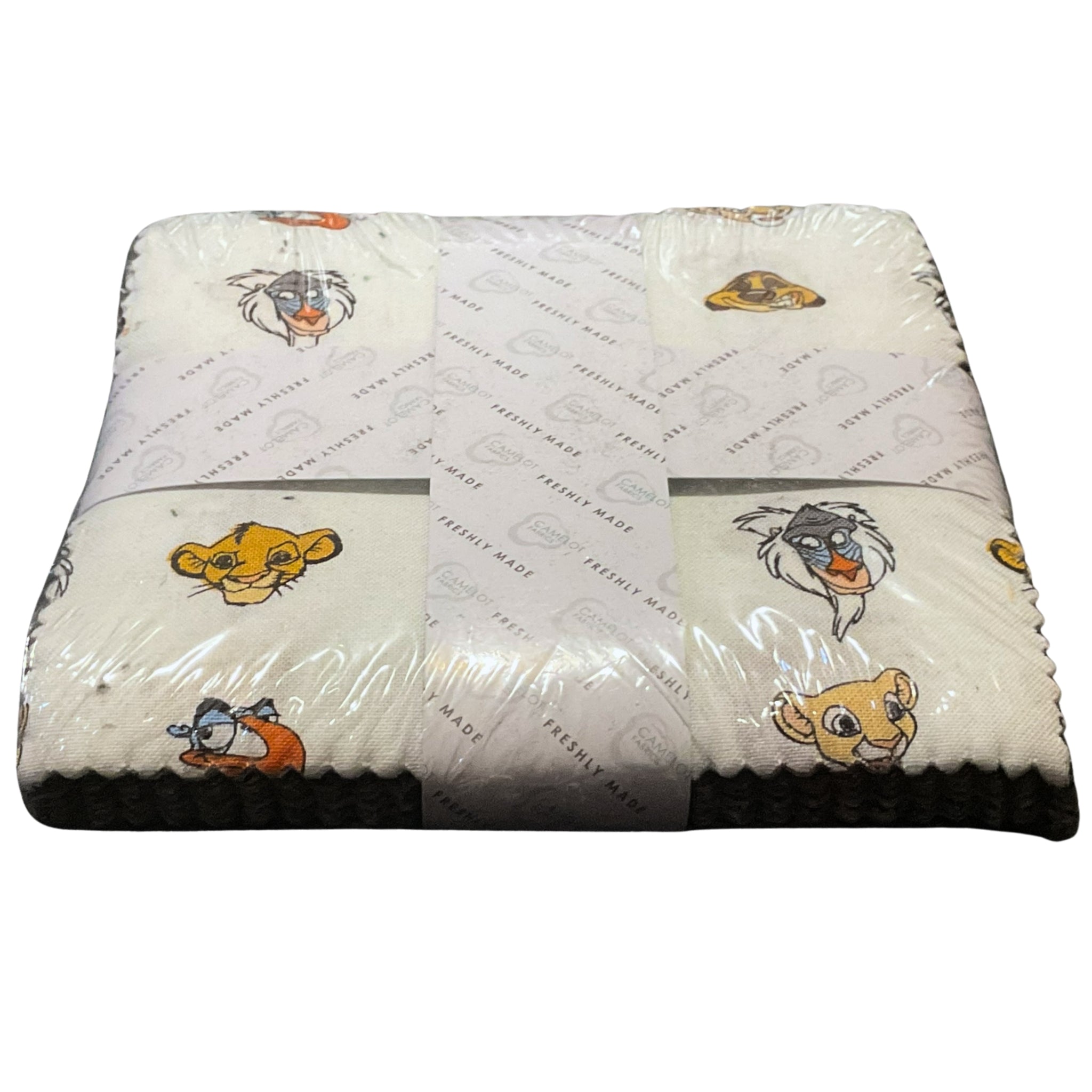 Disney Lion King 5 inch stacker pre-cut character fabric squares for kids' quilts, bags and patchwork projects