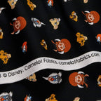Disney Lion King Simba character heads black fabric for kids' quilts, bags and patchwork sewing projects