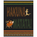 Lion King Hakuna Matata panel Disney fabric for kids' quilts, wall hangings and patchwork sewing projects