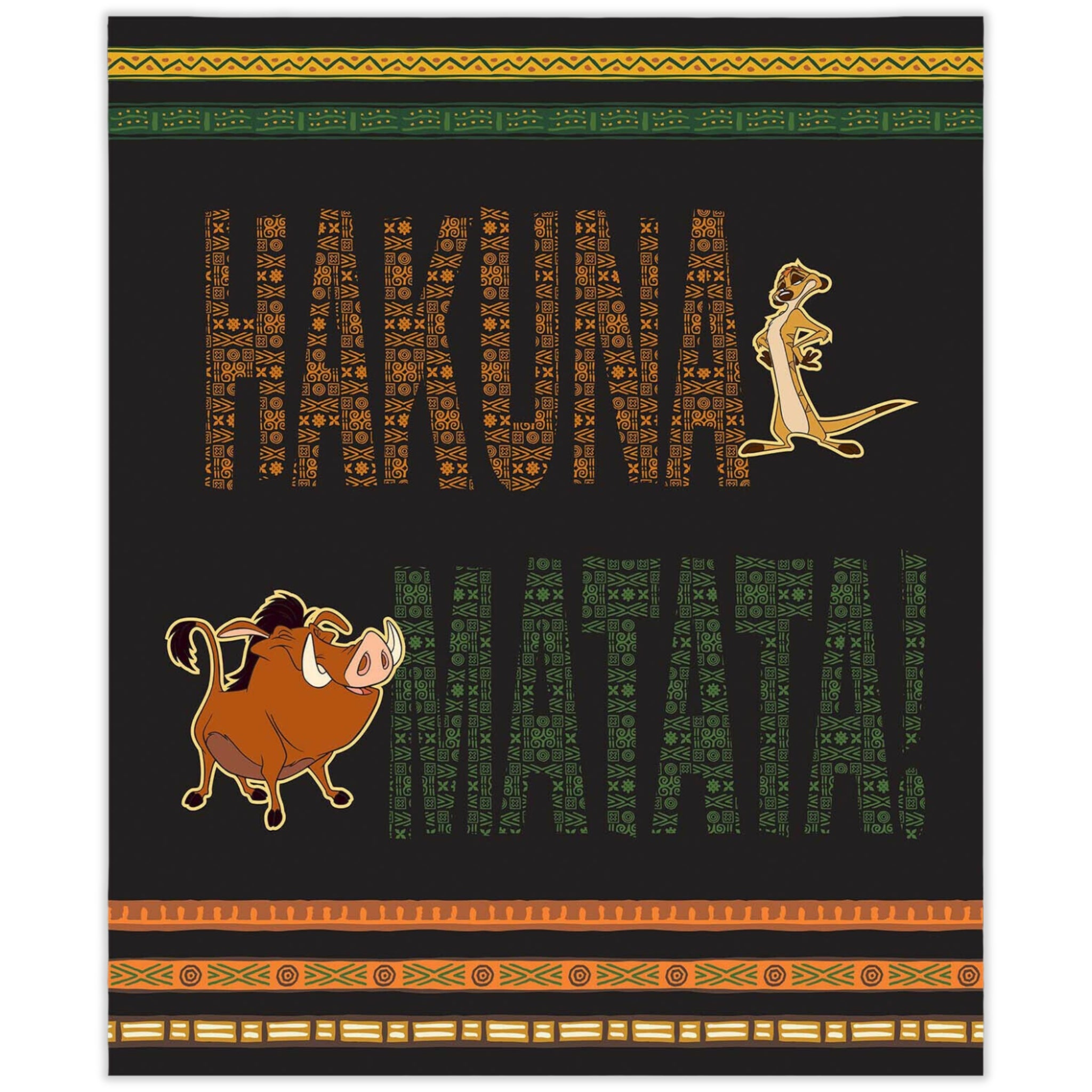 Lion King Hakuna Matata panel Disney fabric for kids' quilts, wall hangings and patchwork sewing projects