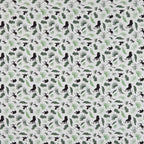 Disney Lion King character silhouettes tropical leaves white fabric for kids' quilts, jungle-themed projects and patchwork sewing projects