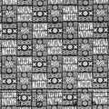 Disney Lion King tribal geometric Hakuna Matata black white fabric for kids' quilts, bags and patchwork sewing projects