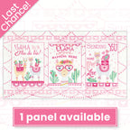 Llama Love novelty panel snowy white three blocks llama puns heart glasses cacti bunting fabric for girls quilts wall hangings and tween bedroom projects