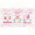 Llama Love novelty panel snowy white three blocks llama puns heart glasses cacti bunting fabric for girls quilts wall hangings and tween bedroom projects