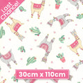 Cute quirky llamas heart shaped glasses cacti hearts pink white background fabric for girls quilts tween bedroom projects and novelty patchwork sewing