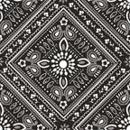Bandana paisley bold black fabric for horse-themed quilts bags and riding accessories