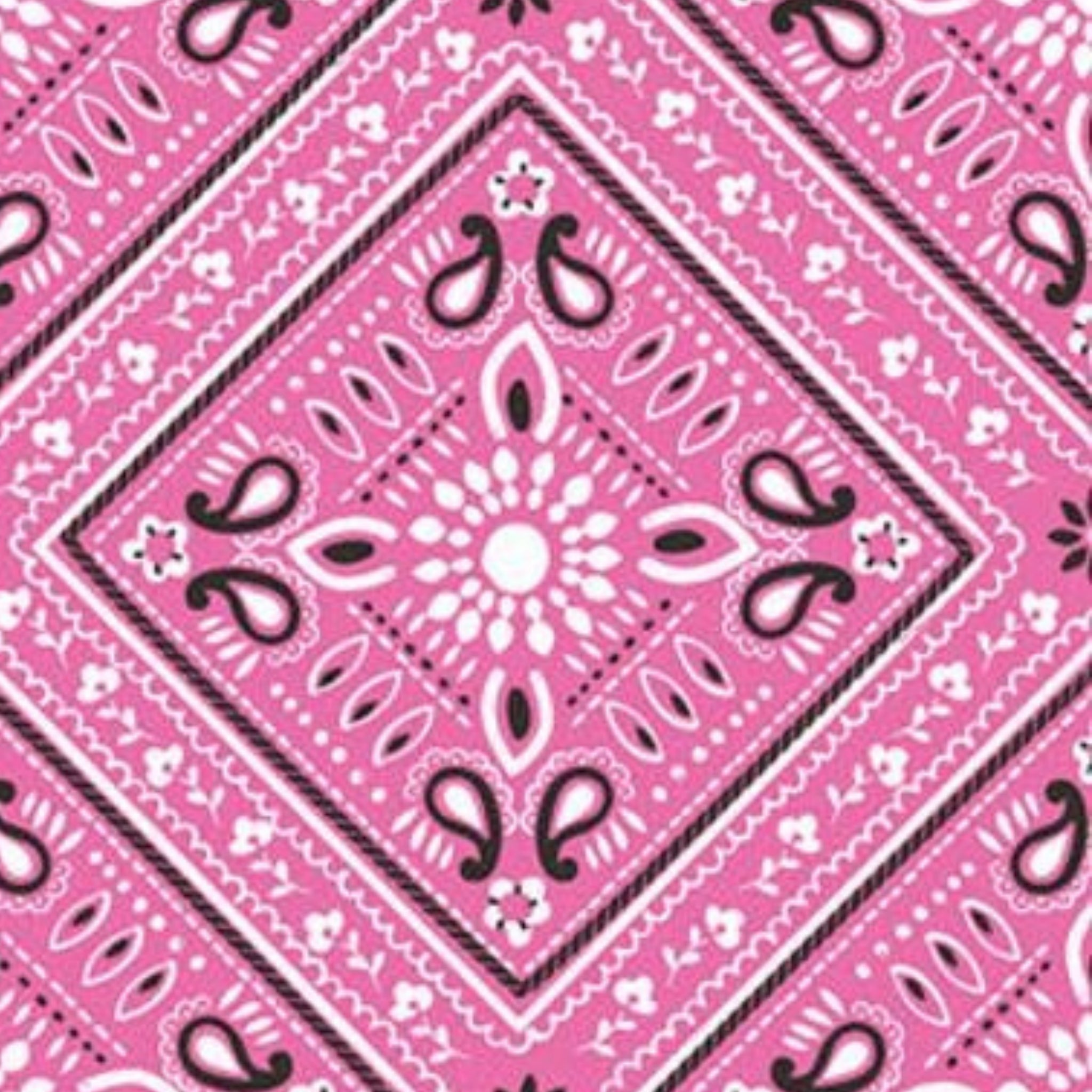 Versatile bandana paisley vibrant pink fabric for horse-themed quilts bags and riding accessories
