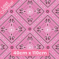 Classic bandana paisley vibrant pink fabric for horse-themed quilts bags and riding accessories