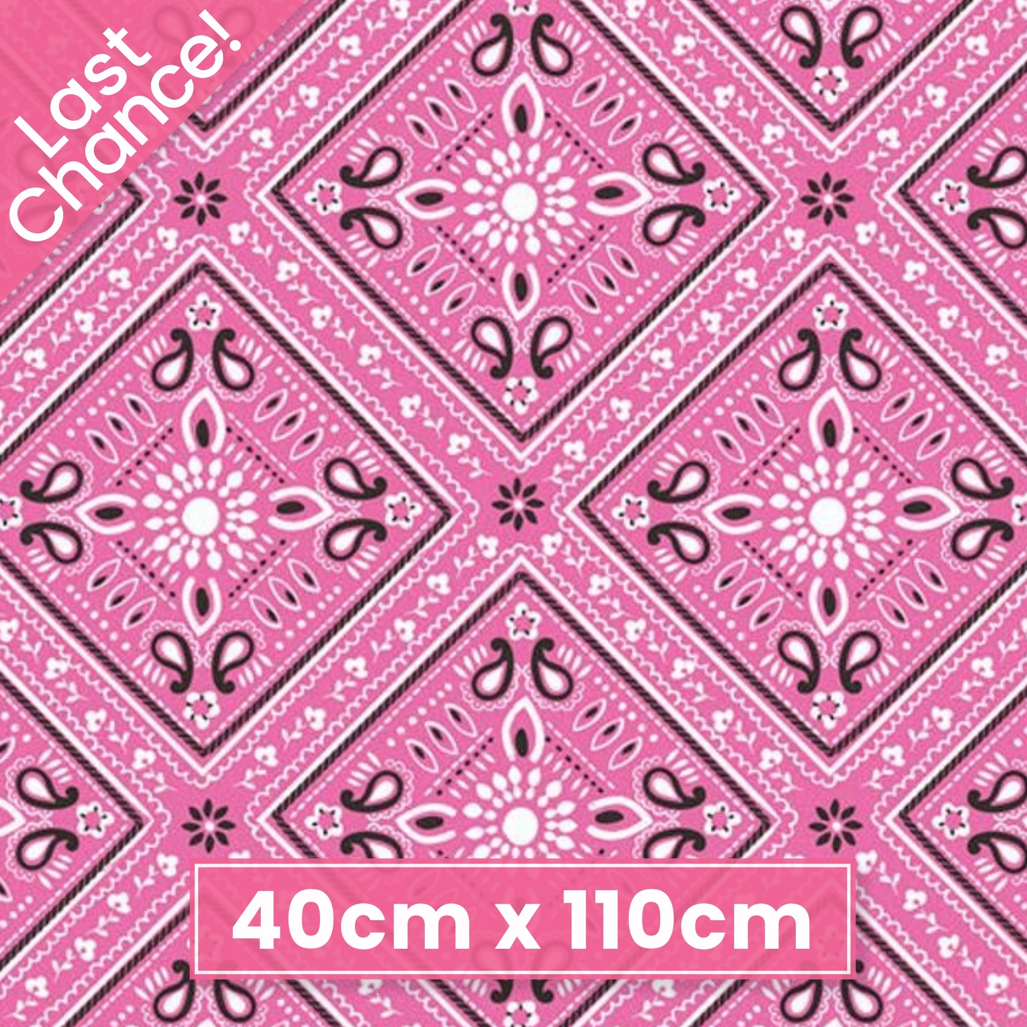 Classic bandana paisley vibrant pink fabric for horse-themed quilts bags and riding accessories