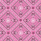 Classic bandana paisley vibrant pink fabric for horse-themed quilts bags and riding accessories