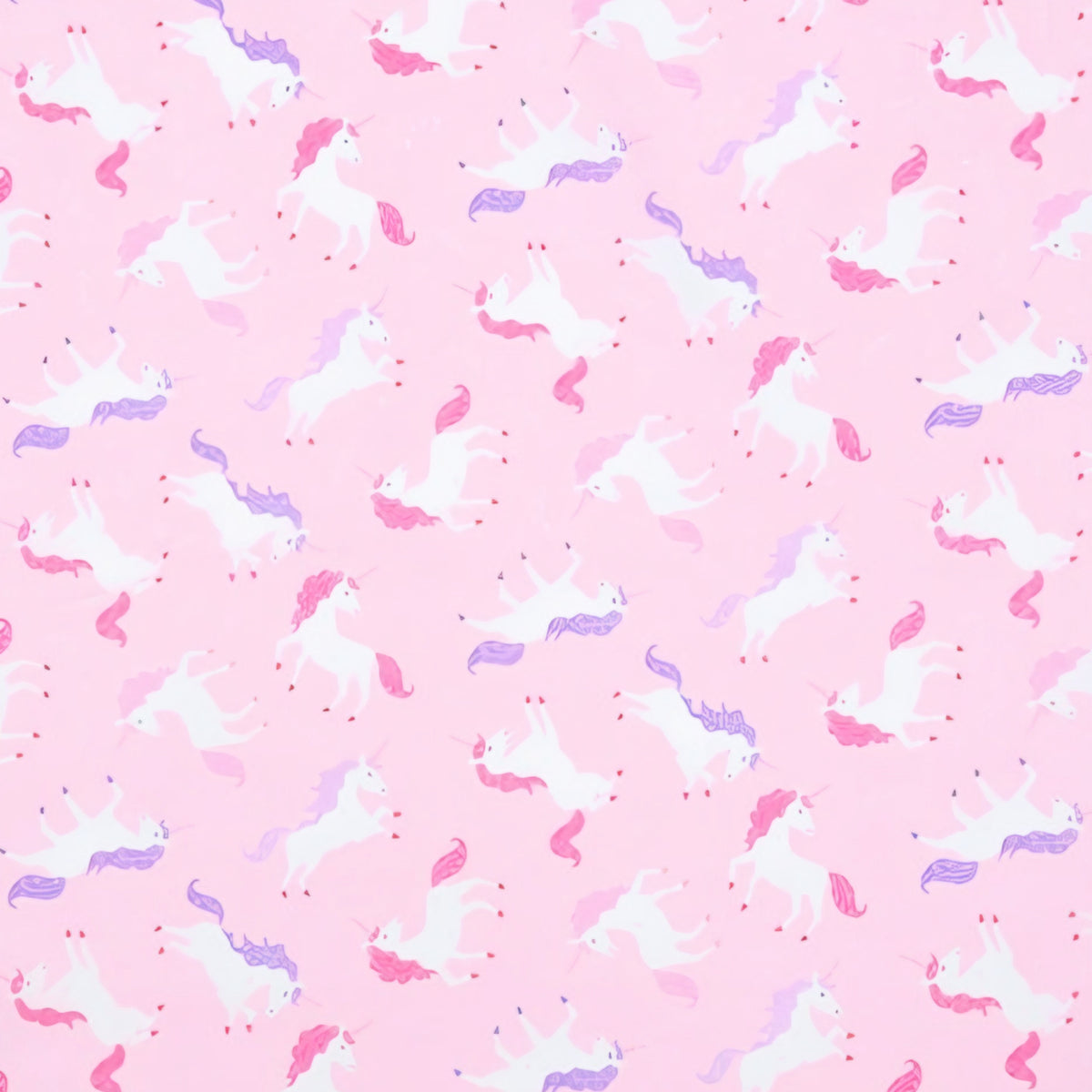 White unicorn pink purple mane silver glitter stars bright pink fabric for girls quilts dresses scrunchies and kids sewing projects