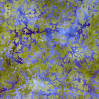 Blue purple olive green damask batik quilting fabric organic leafy pattern for nature quilts and patchwork projects