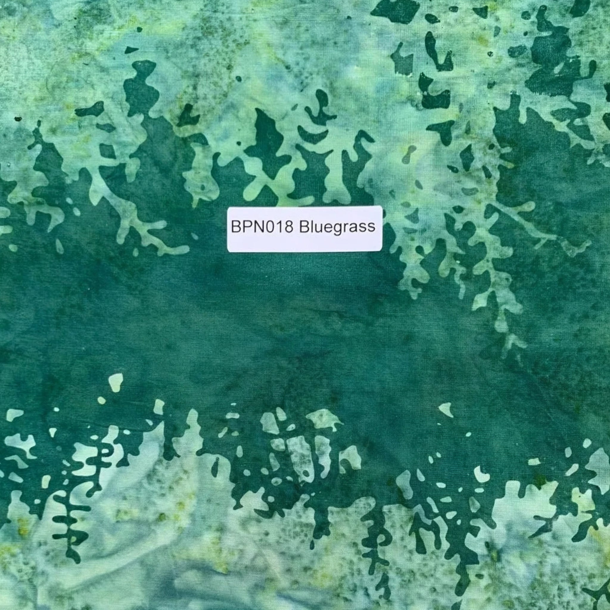 Deep teal green pale mint botanical silhouette double border batik quilting fabric for quilt borders and nature patchwork