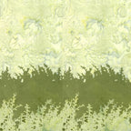 Olive green pale yellow-green botanical silhouette double border batik quilting fabric for quilt borders and nature patchwork