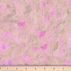 Dusty pink taupe grey green petal spray batik quilting fabric for floral quilts and patchwork projects