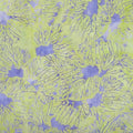 Yellow green periwinkle blue bold petal batik quilting fabric for nature quilts and patchwork projects