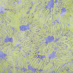 Yellow green periwinkle blue bold petal batik quilting fabric for nature quilts and patchwork projects
