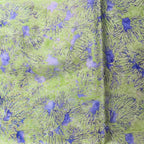Yellow green periwinkle blue bold petal batik quilting fabric for nature quilts and patchwork projects