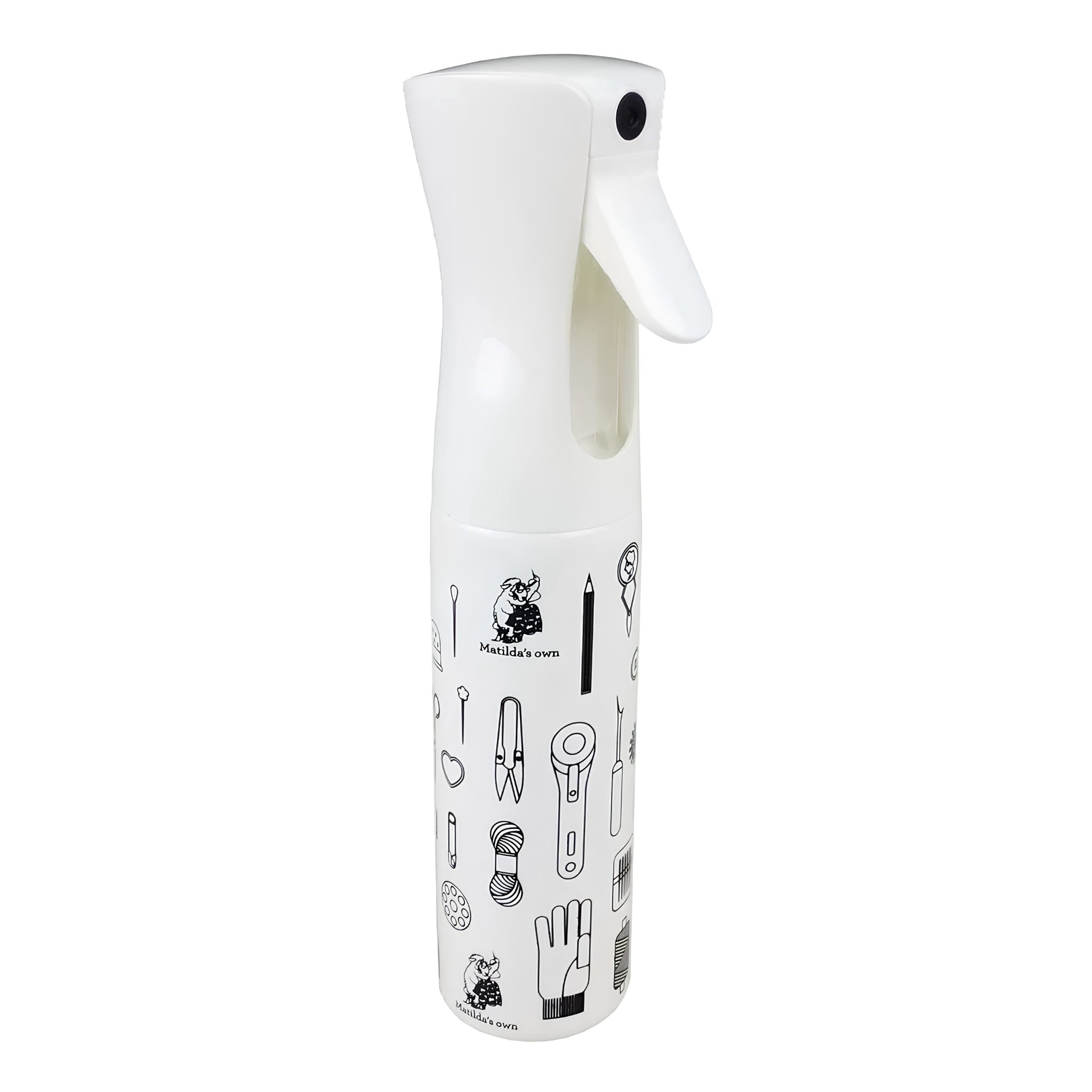 Matilda's Own Best Presser refillable spray bottle 300ml white black quilting sewing tool illustrations pressing starch