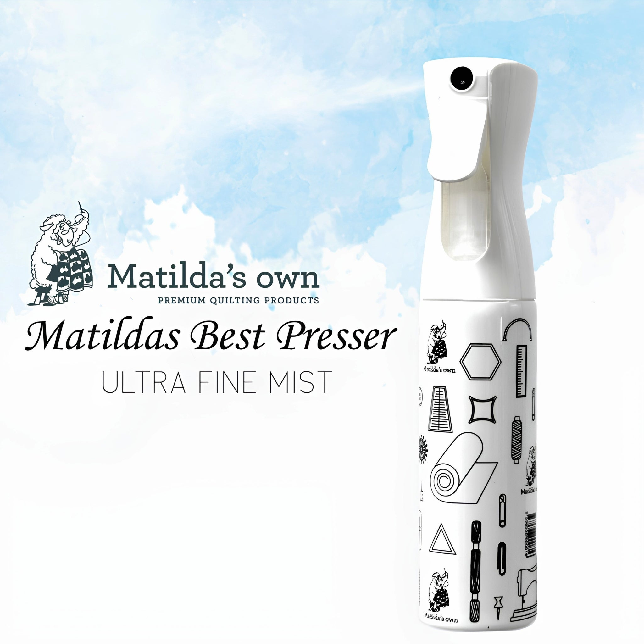 Matilda's Own Best Presser ultra fine mist refillable spray bottle white quilting pressing tool
