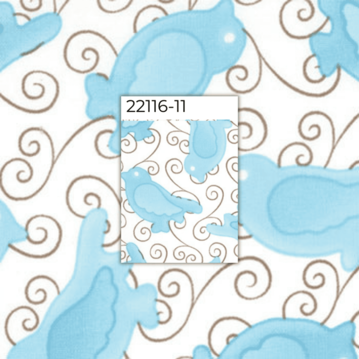 Me and My Sister: Birdie 22116 11 (Turquoise) - Three Wishes Patchwork Fabric