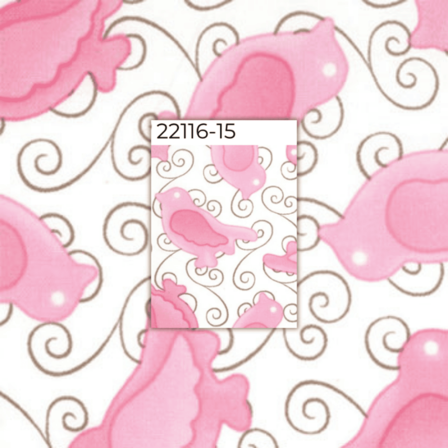 Me and My Sister: Birdie 22116 15 (Pink) - Three Wishes Patchwork Fabric