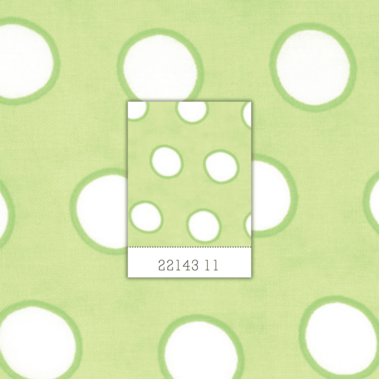 Me and My Sister: Dilly Dally 22143 11 (White/Green Spots) - Three Wishes Patchwork Fabric