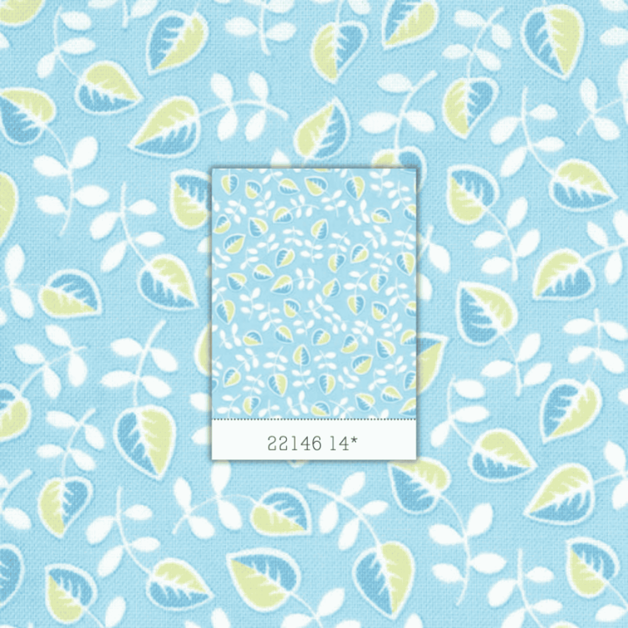 Me and My Sister: Dilly Dally 22146 14 (Turquoise Leaves) - Three Wishes Patchwork Fabric