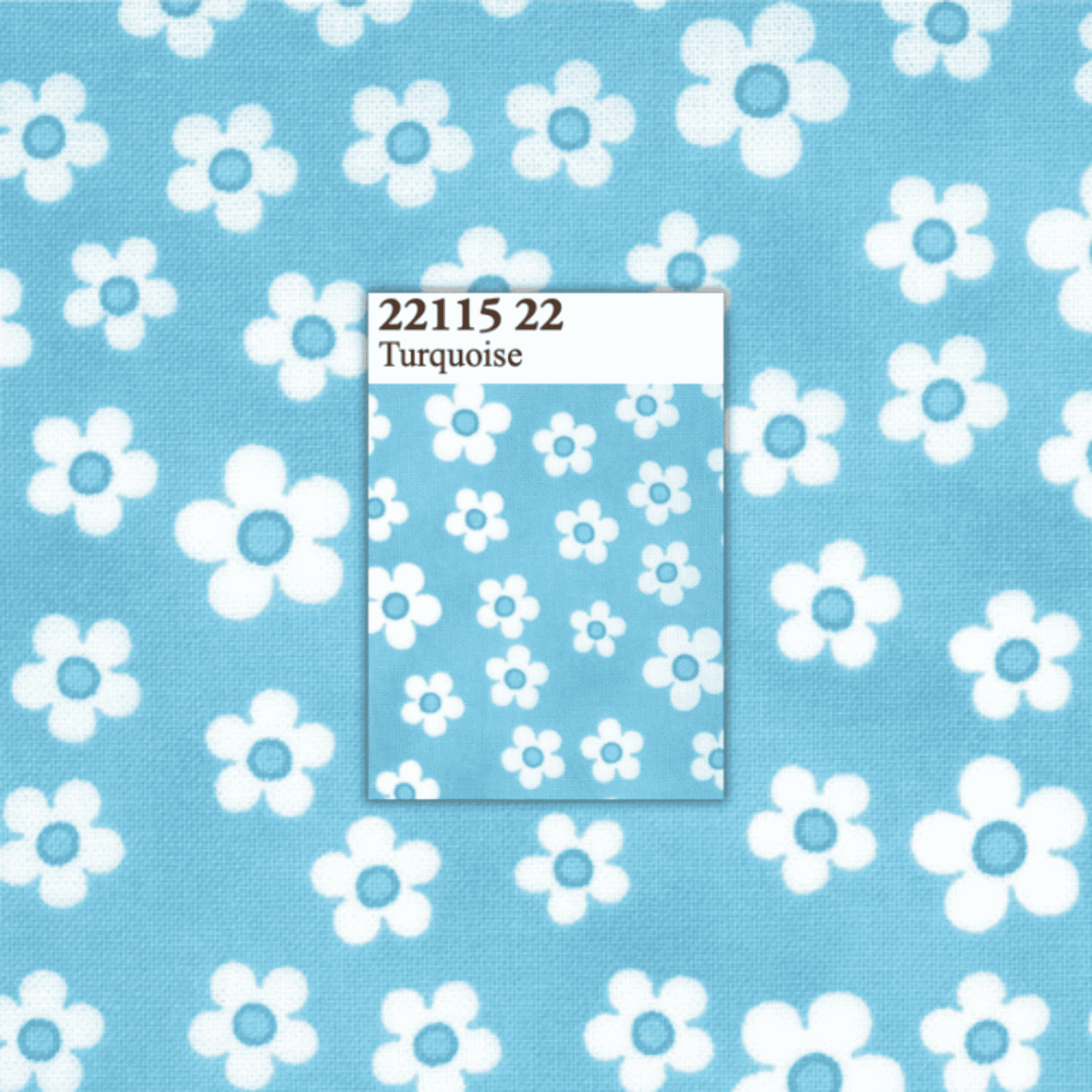 Me and My Sister: Favorites 22115 22 (Turquoise Flowers) - Three Wishes Patchwork Fabric