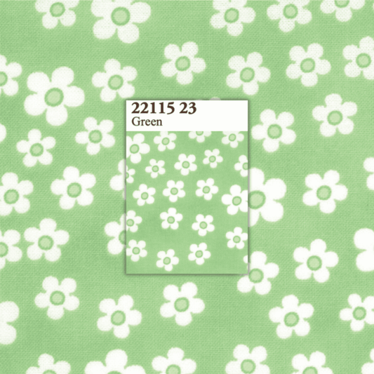 Me and My Sister: Favorites 22115 23 (Green Flowers) - Three Wishes Patchwork Fabric