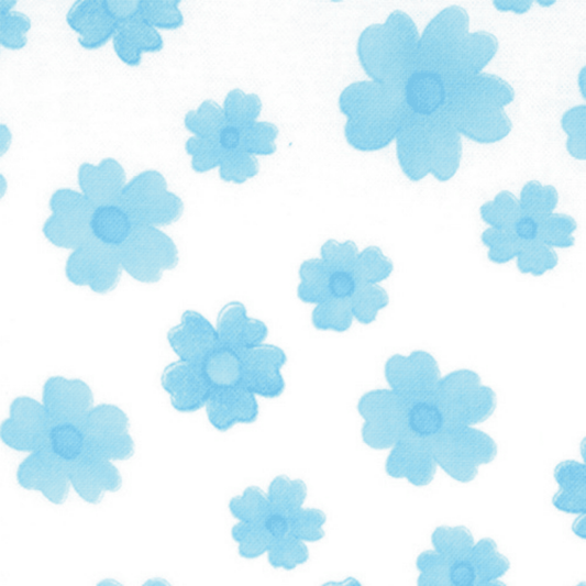 Me and My Sister: Spring Fever 22126 19 (Turquoise Flowers) - Three Wishes Patchwork Fabric