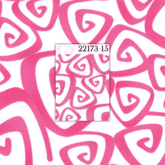 Me and My Sister: Twirl 22173 15 (Pink/White Spirals) - Three Wishes Patchwork Fabric