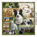 Border collie kelpie farm dog sheep panel realistic working dogs fabric for farm animal quilts and farmer gifts