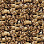 Realistic merino sheep border collie packed natural beige fabric for farm animal quilts and farmer gifts patchwork projects