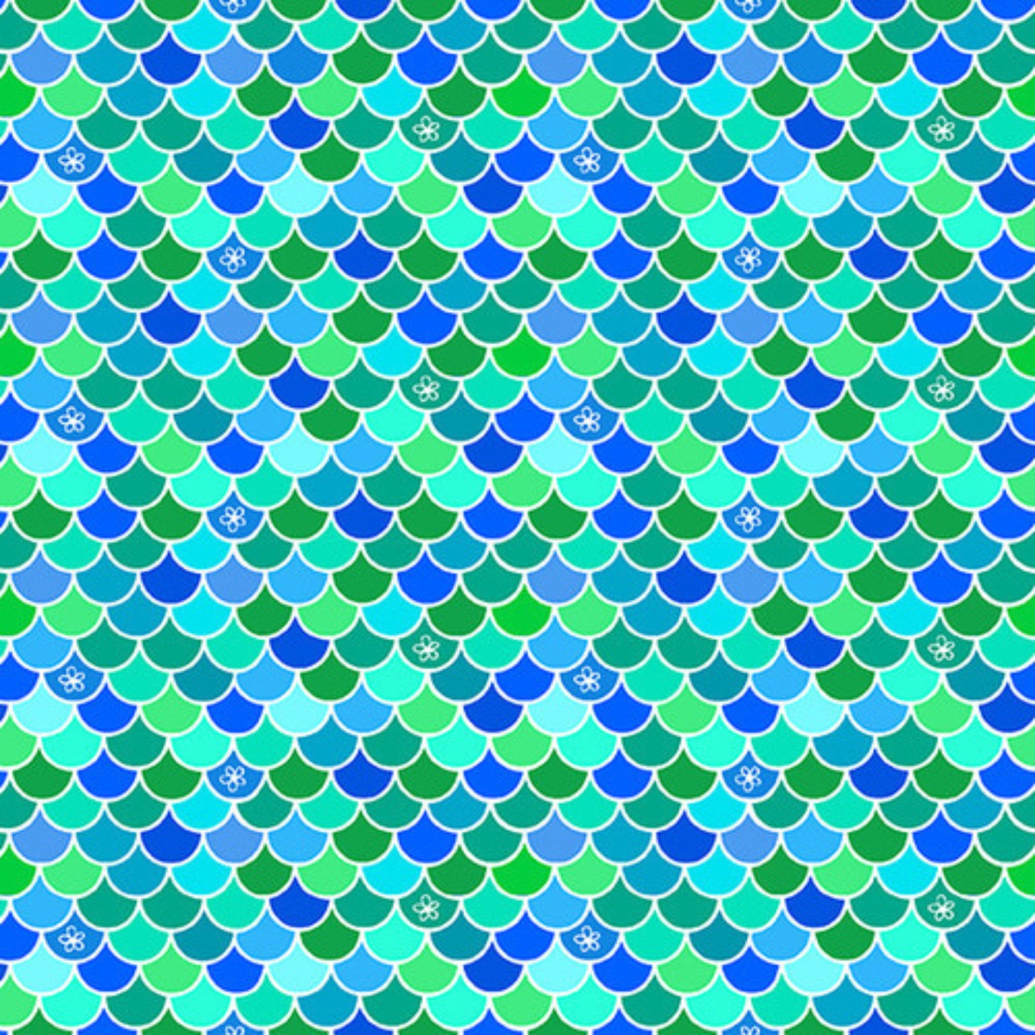 Mermaid scales blue turquoise aqua green fabric for children's quilts nursery and kids patchwork projects