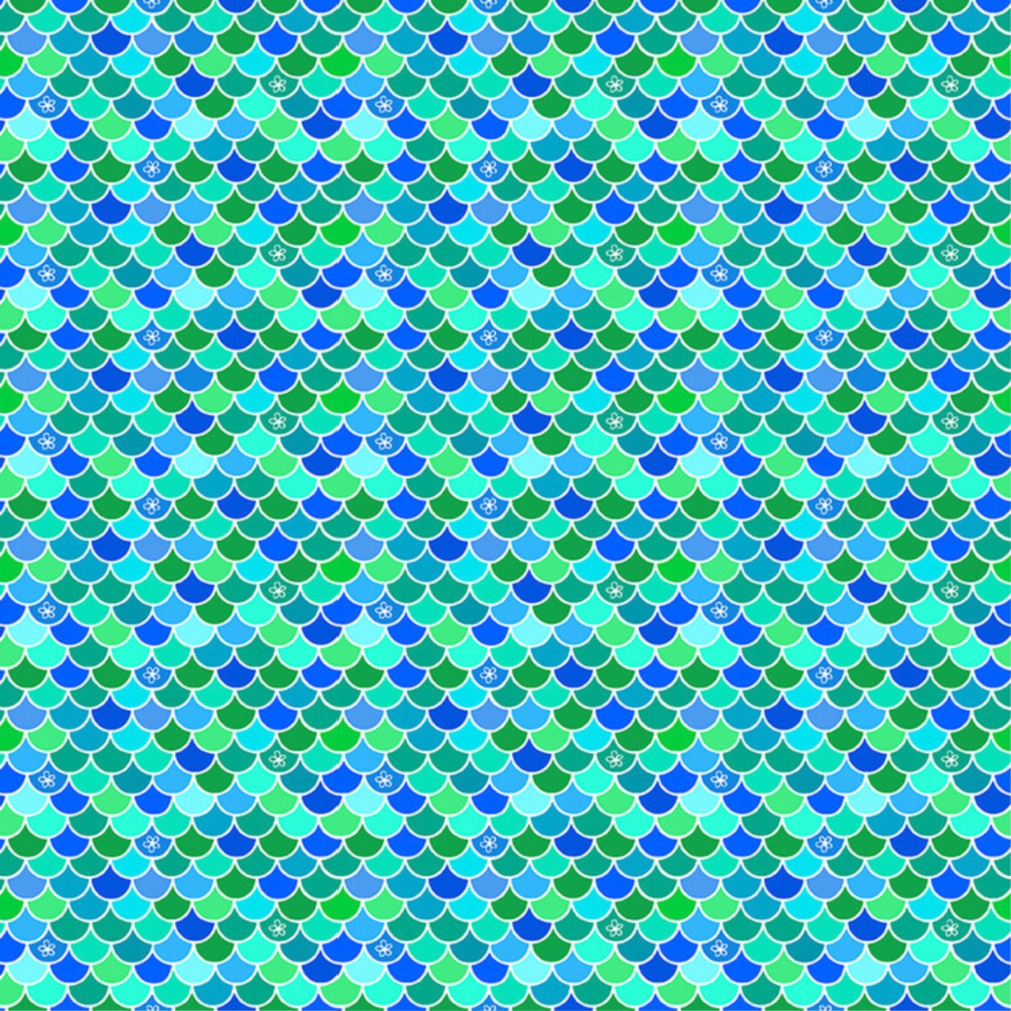 Mermaid scales blue turquoise aqua green fabric for children's quilts nursery and kids patchwork projects