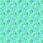 Seaweed coral purple flowers turquoise chevron wave fabric for children's quilts nursery and kids patchwork projects