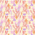 Seaweed coral purple flowers cream chevron wave fabric for children's quilts nursery and kids patchwork projects
