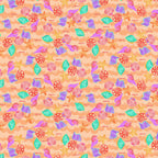 Shells starfish purple pink coral turquoise orange peach fabric for children's quilts nursery and kids patchwork projects